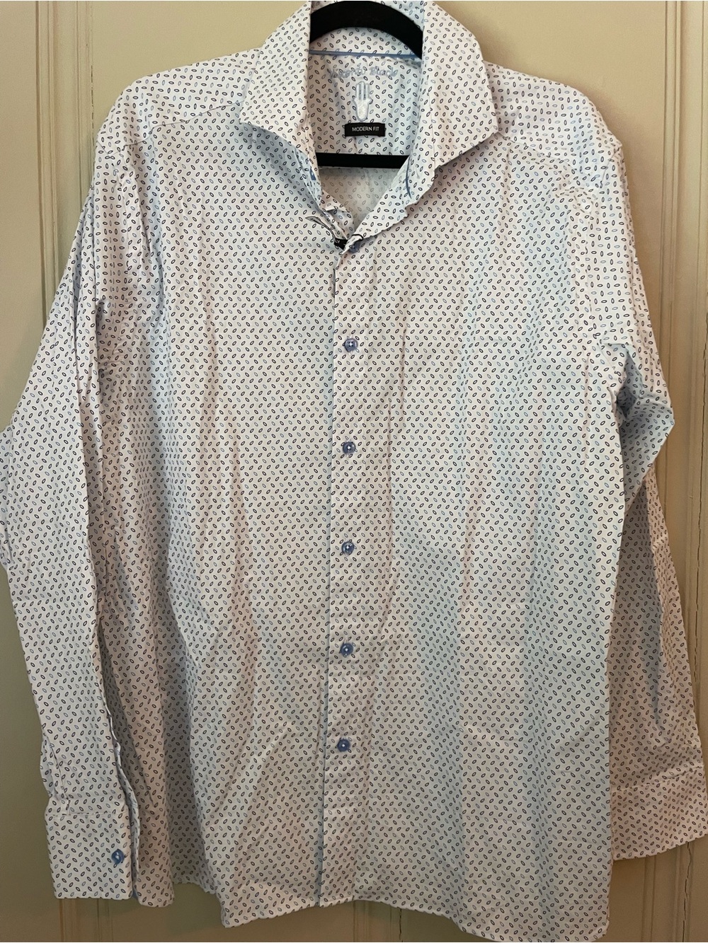 Vinconti Black Label Light Blue Micro Pattern Button-Up Shirt